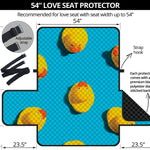 Yellow Rubber Ducks Print Loveseat Protector