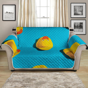 Yellow Rubber Ducks Print Loveseat Protector