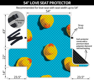 Yellow Rubber Ducks Print Loveseat Protector