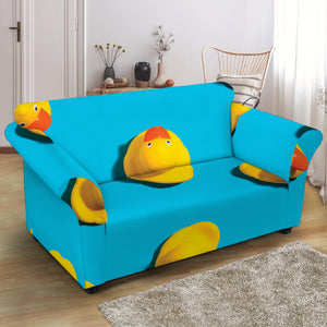 Yellow Rubber Ducks Print Loveseat Slipcover