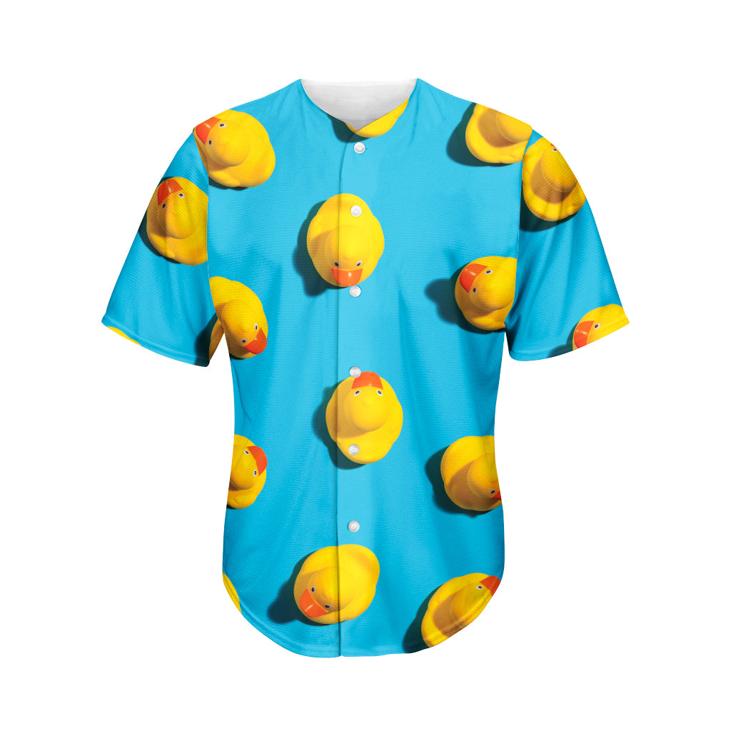 Yellow Rubber Ducks Print Men's Baseball Jersey