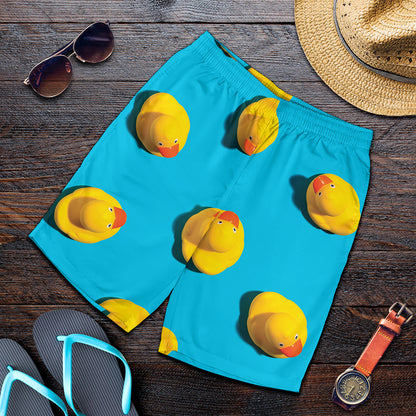Yellow Rubber Ducks Print Men's Shorts