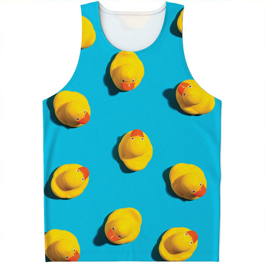 Yellow Rubber Ducks Print Men's Tank Top