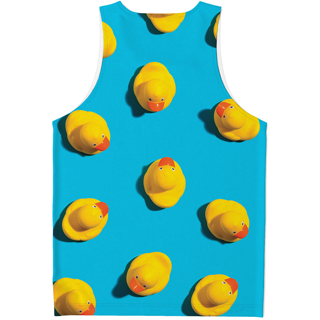 Yellow Rubber Ducks Print Men's Tank Top