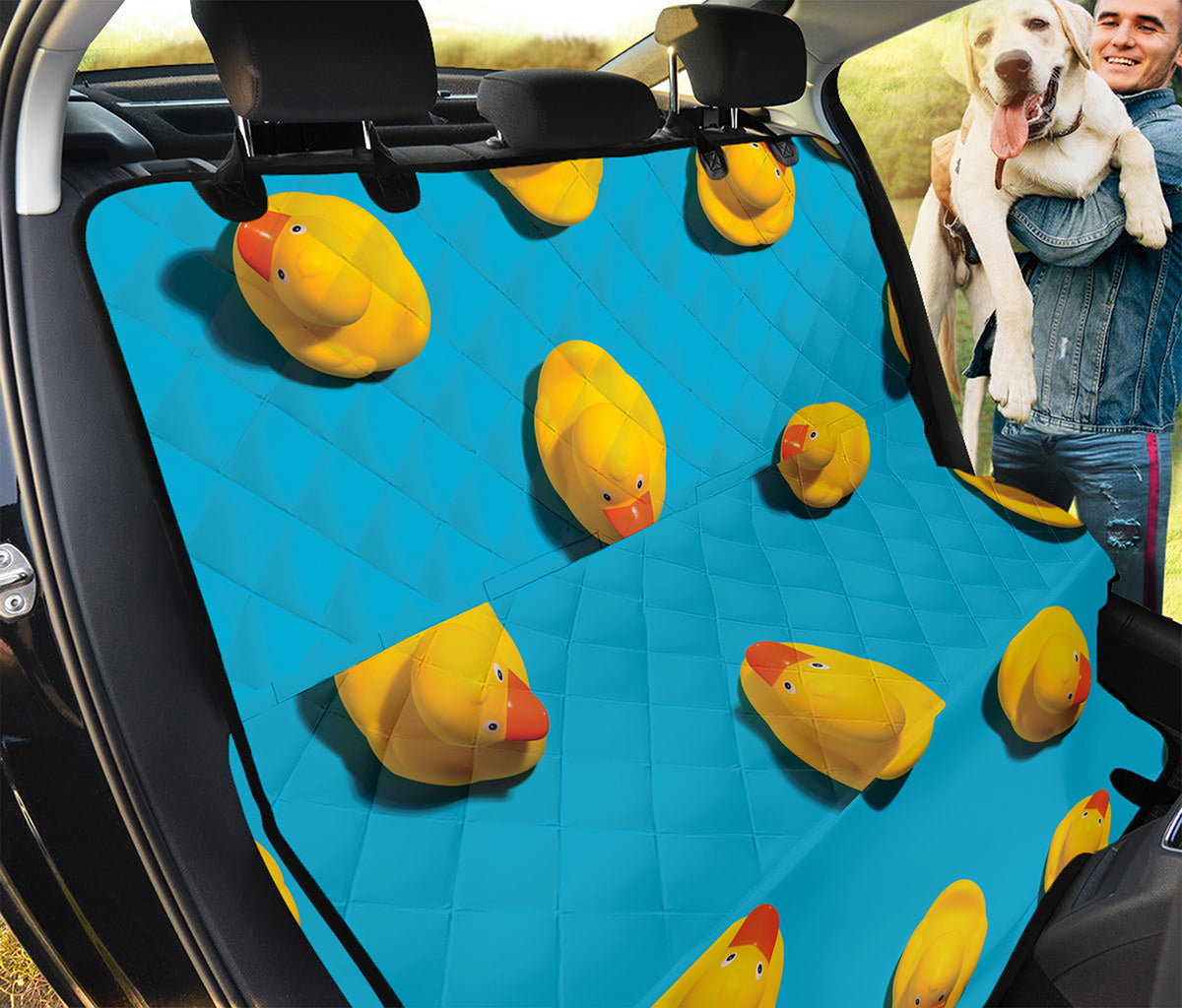 Yellow Rubber Ducks Print Pet Car Back Seat Cover