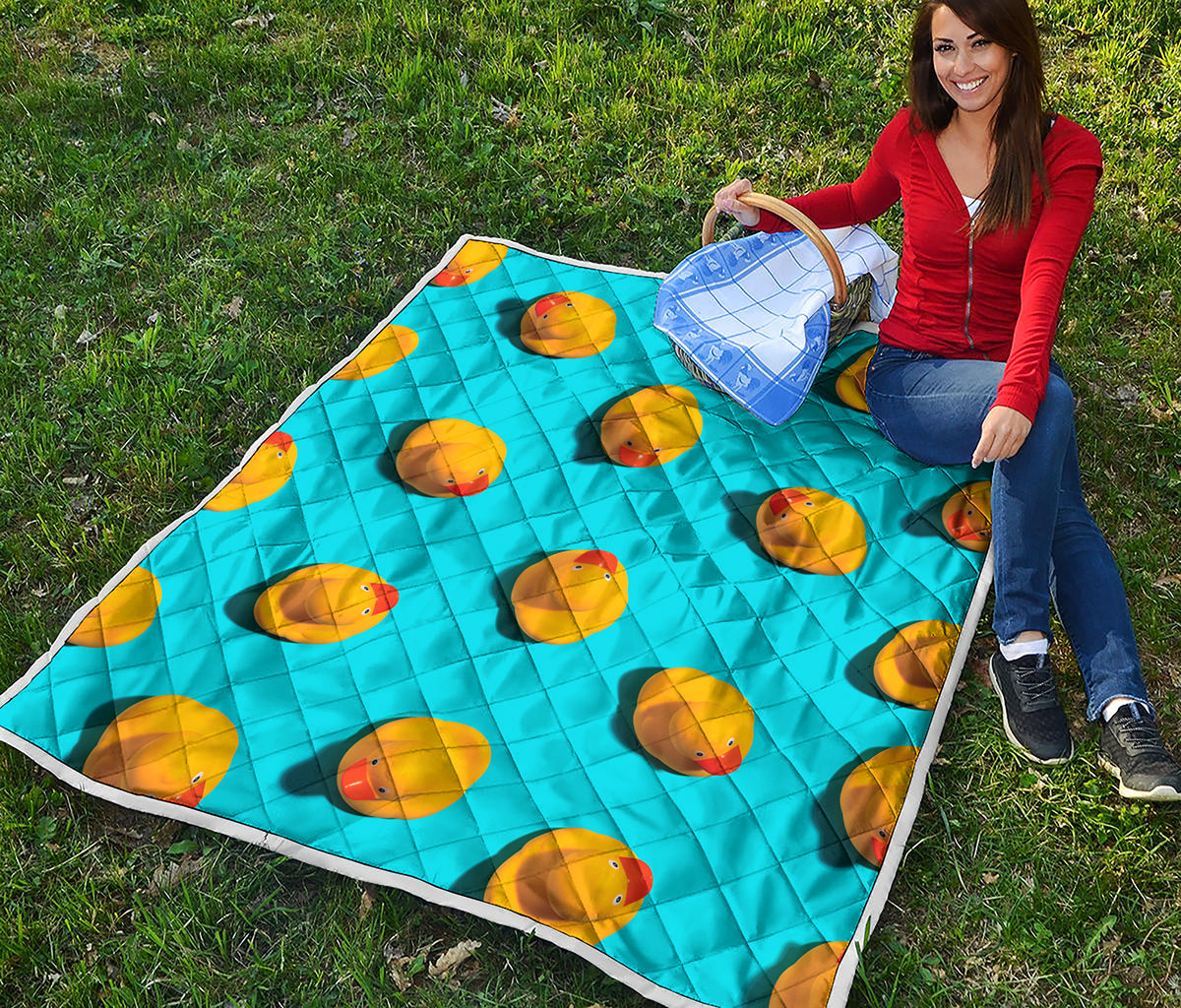 Yellow Rubber Ducks Print Quilt