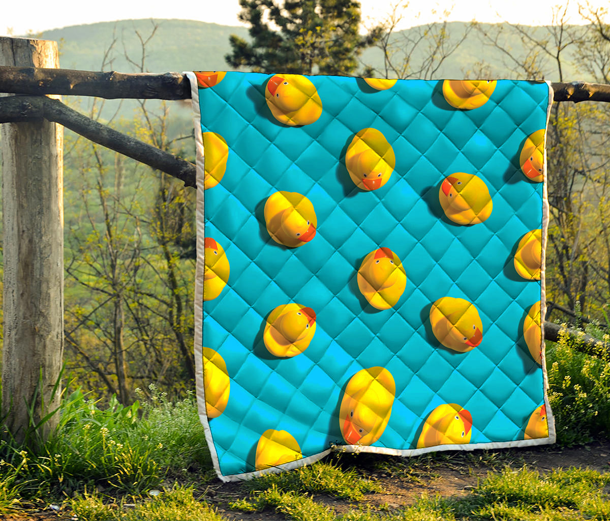 Yellow Rubber Ducks Print Quilt