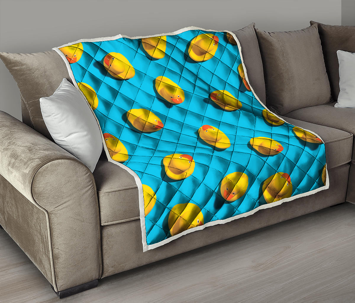 Yellow Rubber Ducks Print Quilt