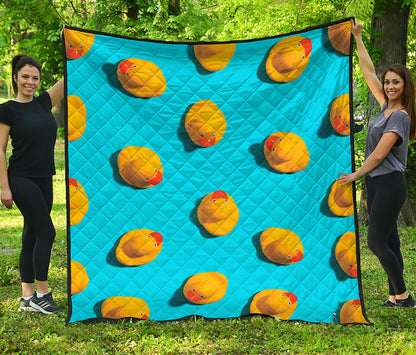 Yellow Rubber Ducks Print Quilt