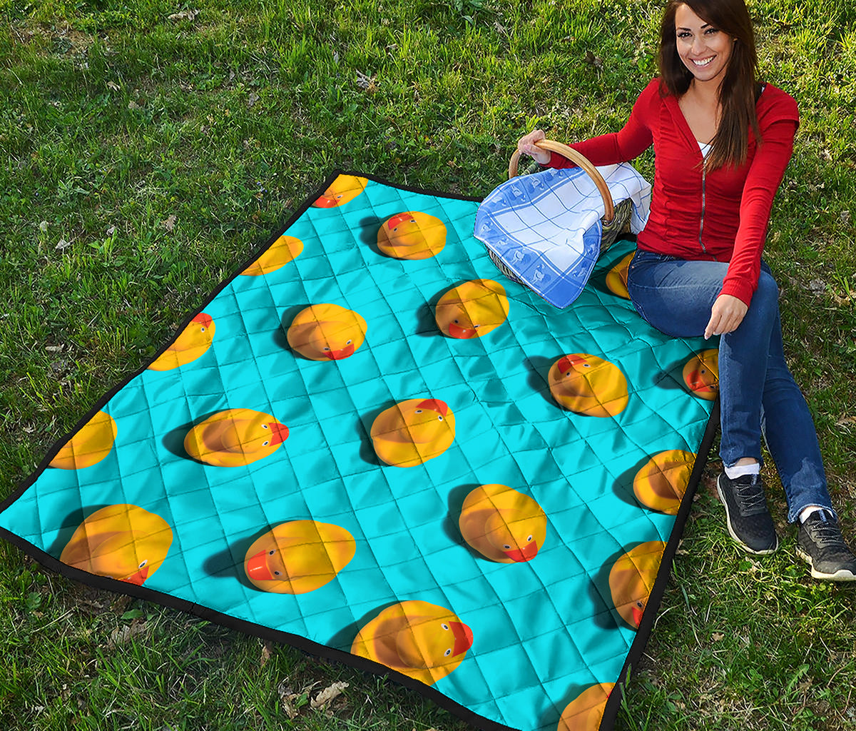 Yellow Rubber Ducks Print Quilt
