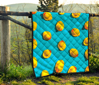 Yellow Rubber Ducks Print Quilt