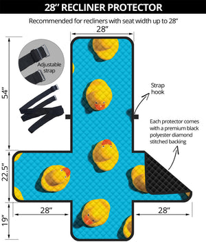 Yellow Rubber Ducks Print Recliner Protector