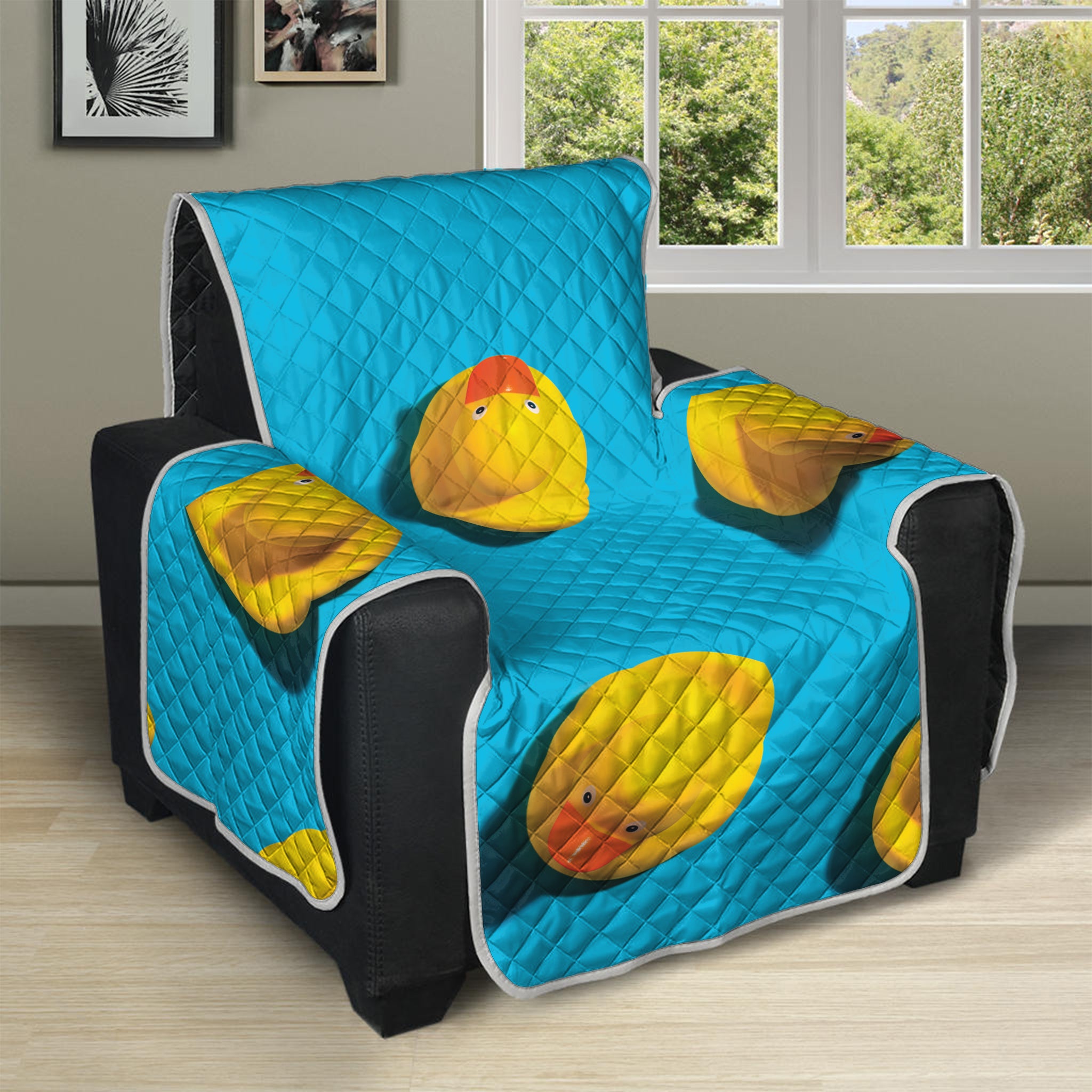 Yellow Rubber Ducks Print Recliner Protector