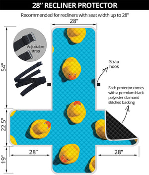 Yellow Rubber Ducks Print Recliner Protector