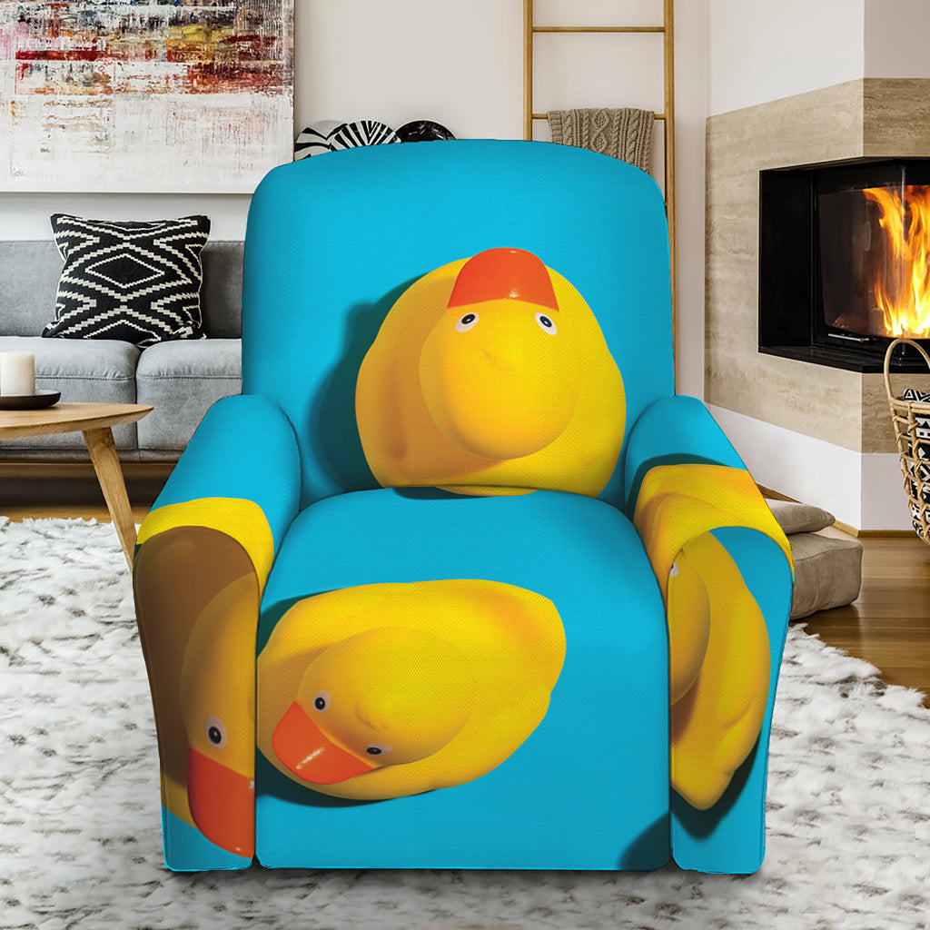 Yellow Rubber Ducks Print Recliner Slipcover