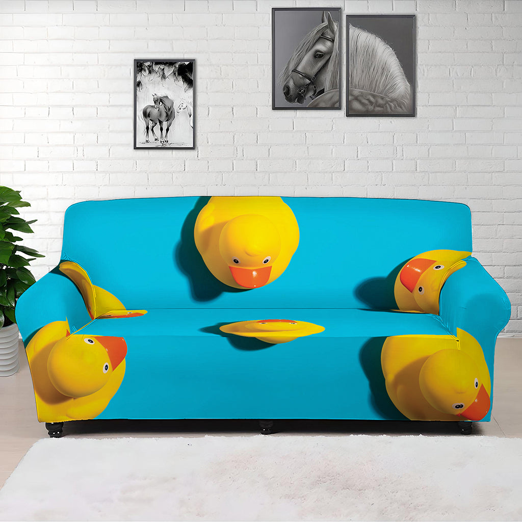 Yellow Rubber Ducks Print Sofa Cover