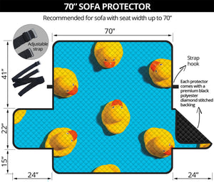 Yellow Rubber Ducks Print Sofa Protector