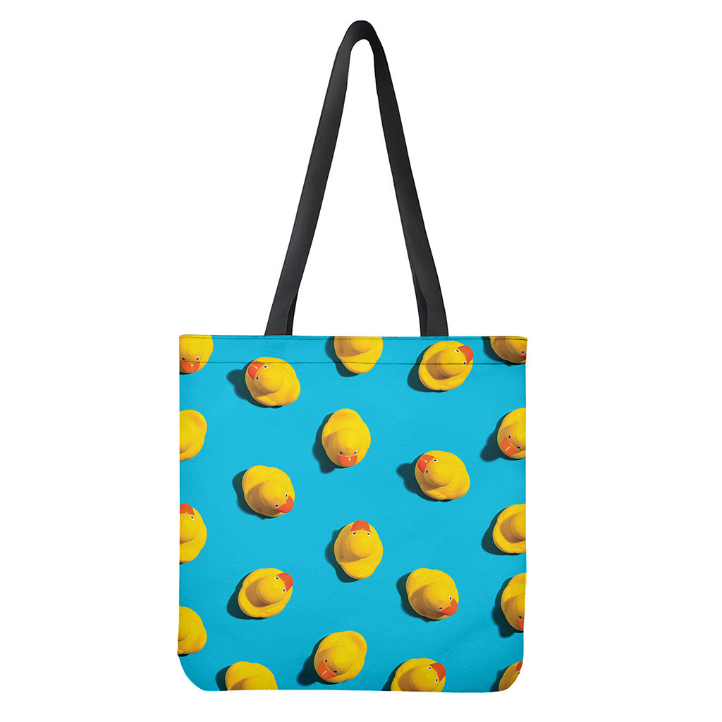 Yellow Rubber Ducks Print Tote Bag