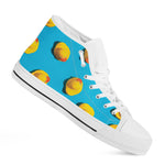 Yellow Rubber Ducks Print White High Top Shoes