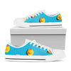 Yellow Rubber Ducks Print White Low Top Shoes