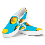 Yellow Rubber Ducks Print White Slip On Shoes