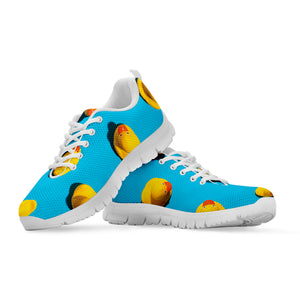 Yellow Rubber Ducks Print White Sneakers