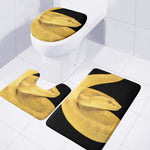 Yellow Snake Print 3 Piece Bath Mat Set