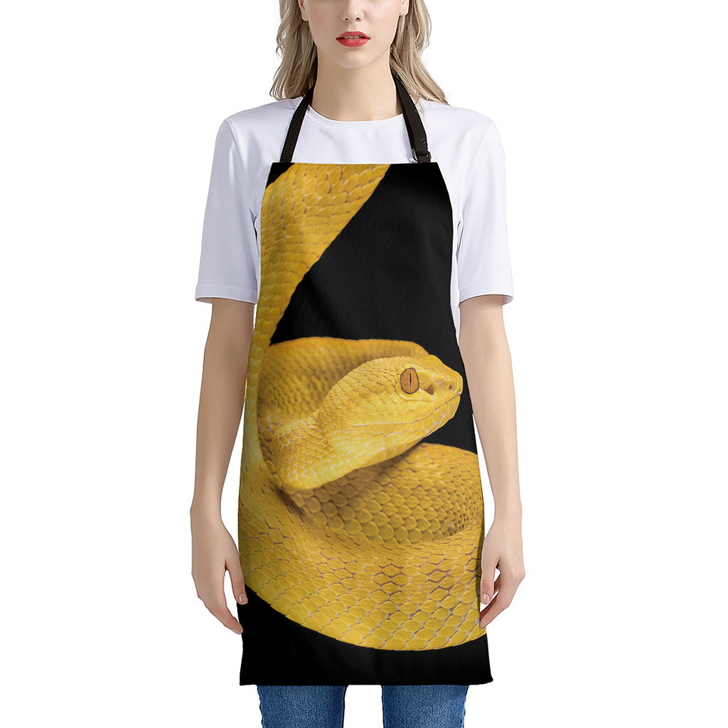 Yellow Snake Print Apron