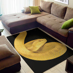 Yellow Snake Print Area Rug