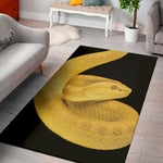 Yellow Snake Print Area Rug