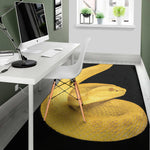 Yellow Snake Print Area Rug
