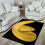Yellow Snake Print Area Rug