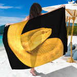 Yellow Snake Print Beach Sarong Wrap