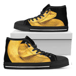 Yellow Snake Print Black High Top Shoes