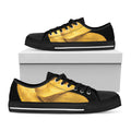 Yellow Snake Print Black Low Top Sneakers