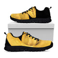Yellow Snake Print Black Running Shoes
