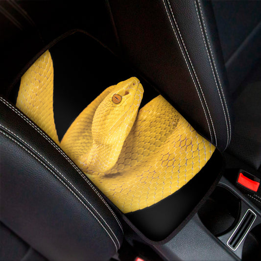 Yellow Snake Print Car Center Console Cover