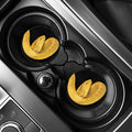 Yellow Snake Print Car Coasters