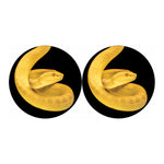 Yellow Snake Print Car Coasters