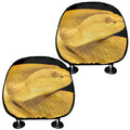 Yellow Snake Print Car Headrest Covers