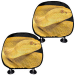 Yellow Snake Print Car Headrest Covers