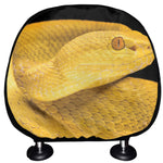 Yellow Snake Print Car Headrest Covers