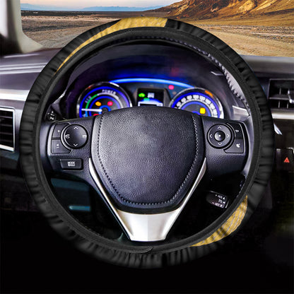 Yellow Snake Print Car Steering Wheel Cover