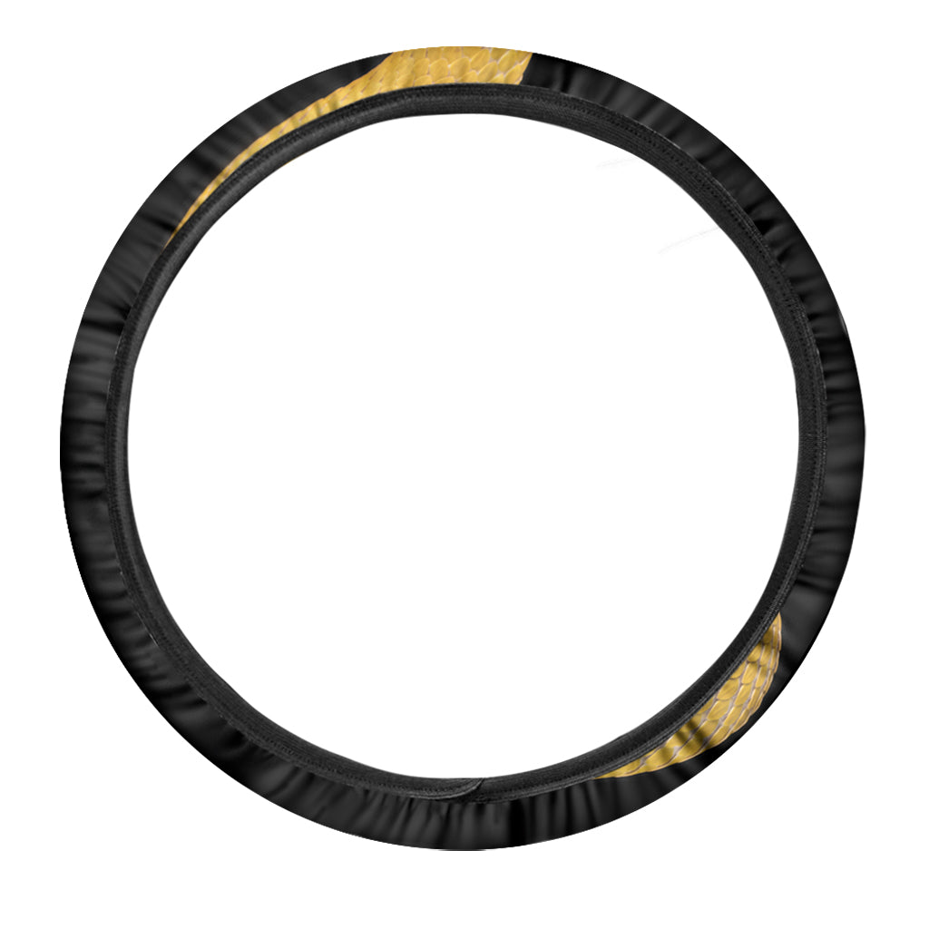 Yellow Snake Print Car Steering Wheel Cover