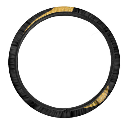 Yellow Snake Print Car Steering Wheel Cover