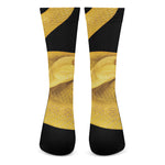 Yellow Snake Print Crew Socks