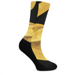 Yellow Snake Print Crew Socks