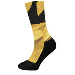 Yellow Snake Print Crew Socks