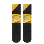 Yellow Snake Print Crew Socks