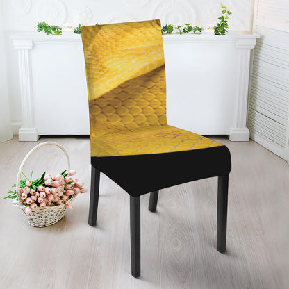 Yellow Snake Print Dining Chair Slipcover